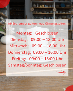 Infotext neue Öffnungszeiten.